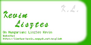 kevin lisztes business card